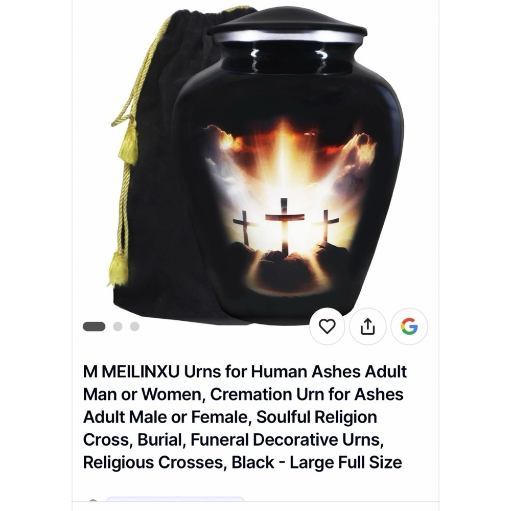 Lg black urn